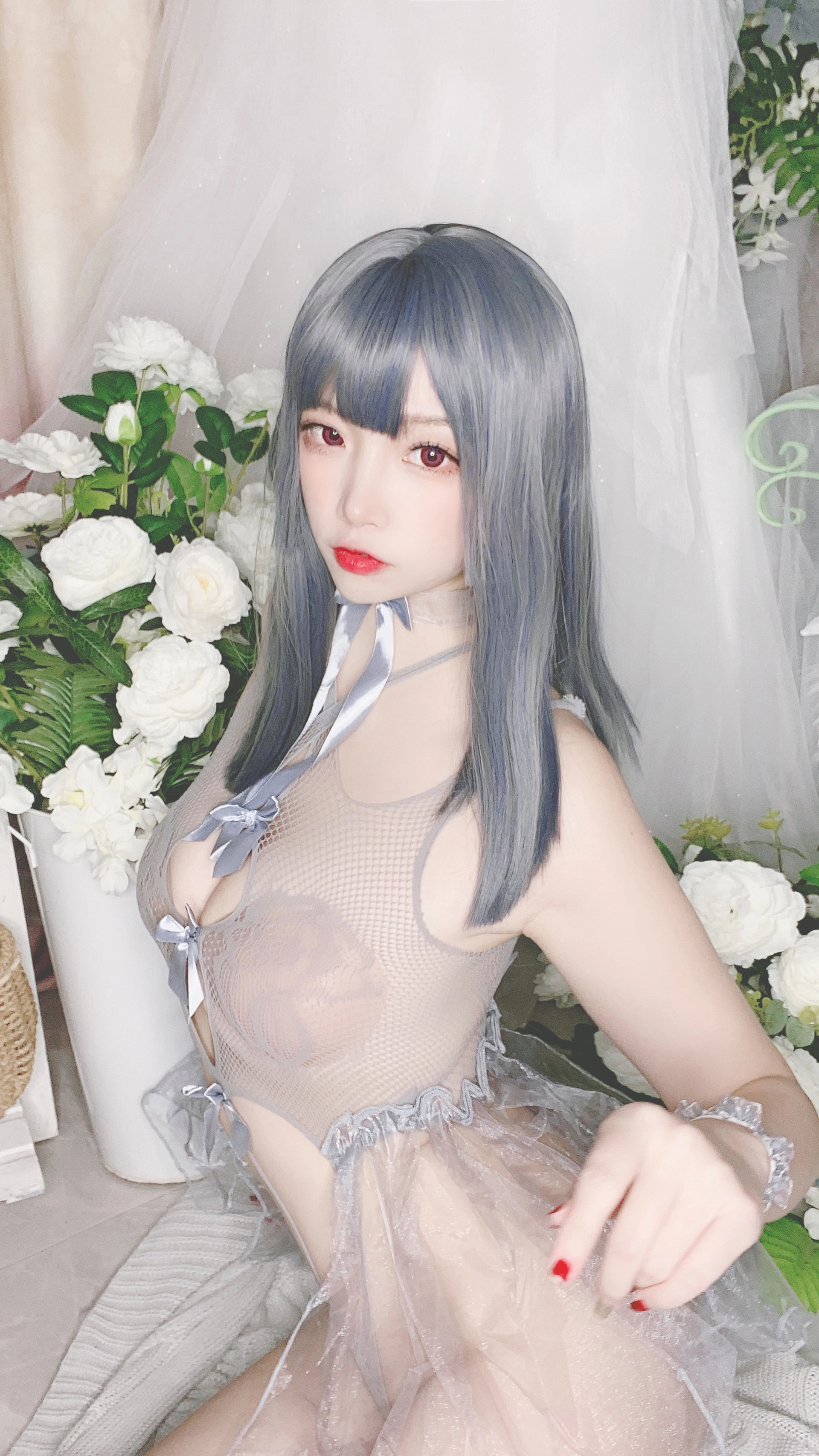二佐Nisa - NO.087 私房自拍蓝色网状比基尼 2