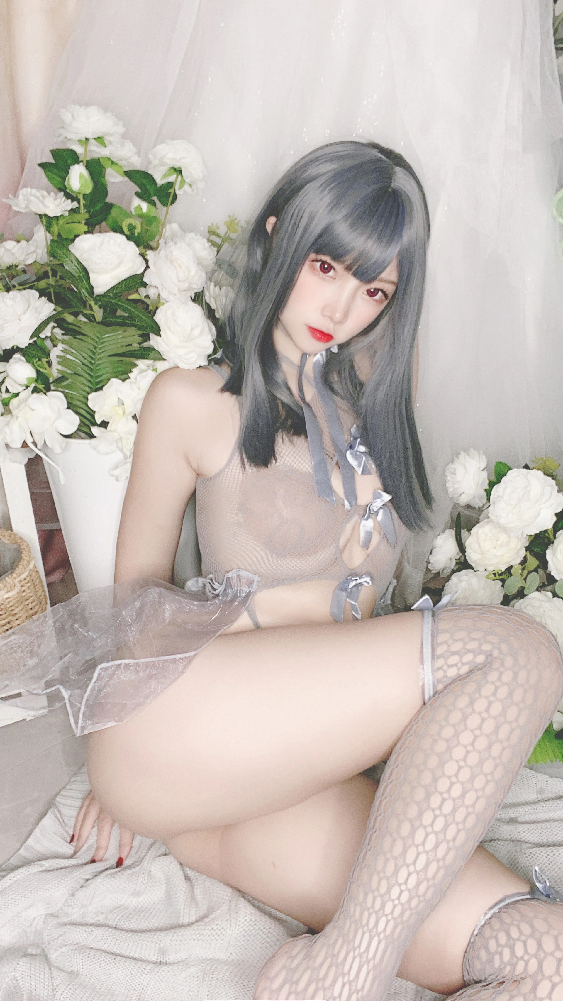 二佐Nisa - NO.087 私房自拍蓝色网状比基尼 3
