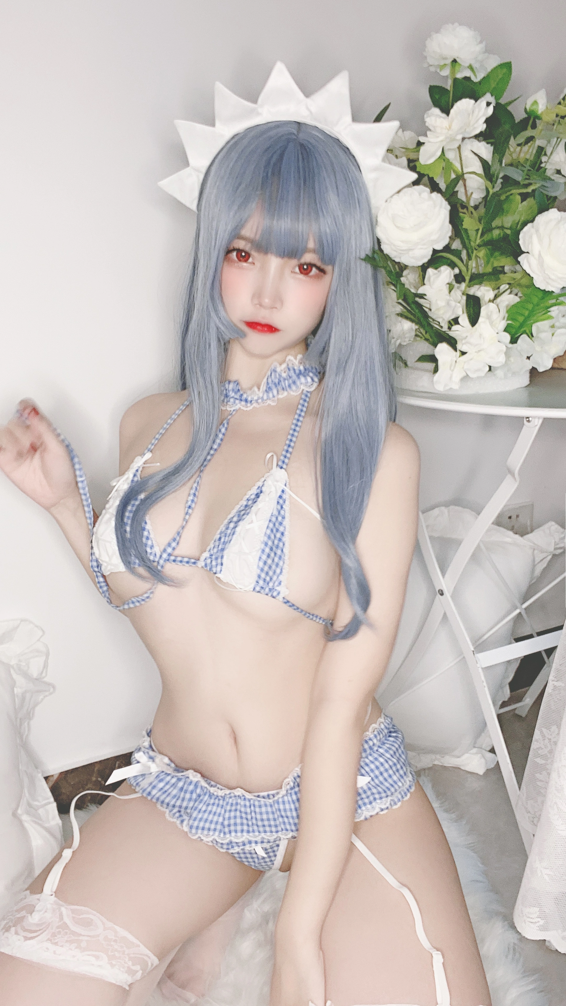二佐Nisa - NO.095 私房自拍蓝格比基尼女仆 2