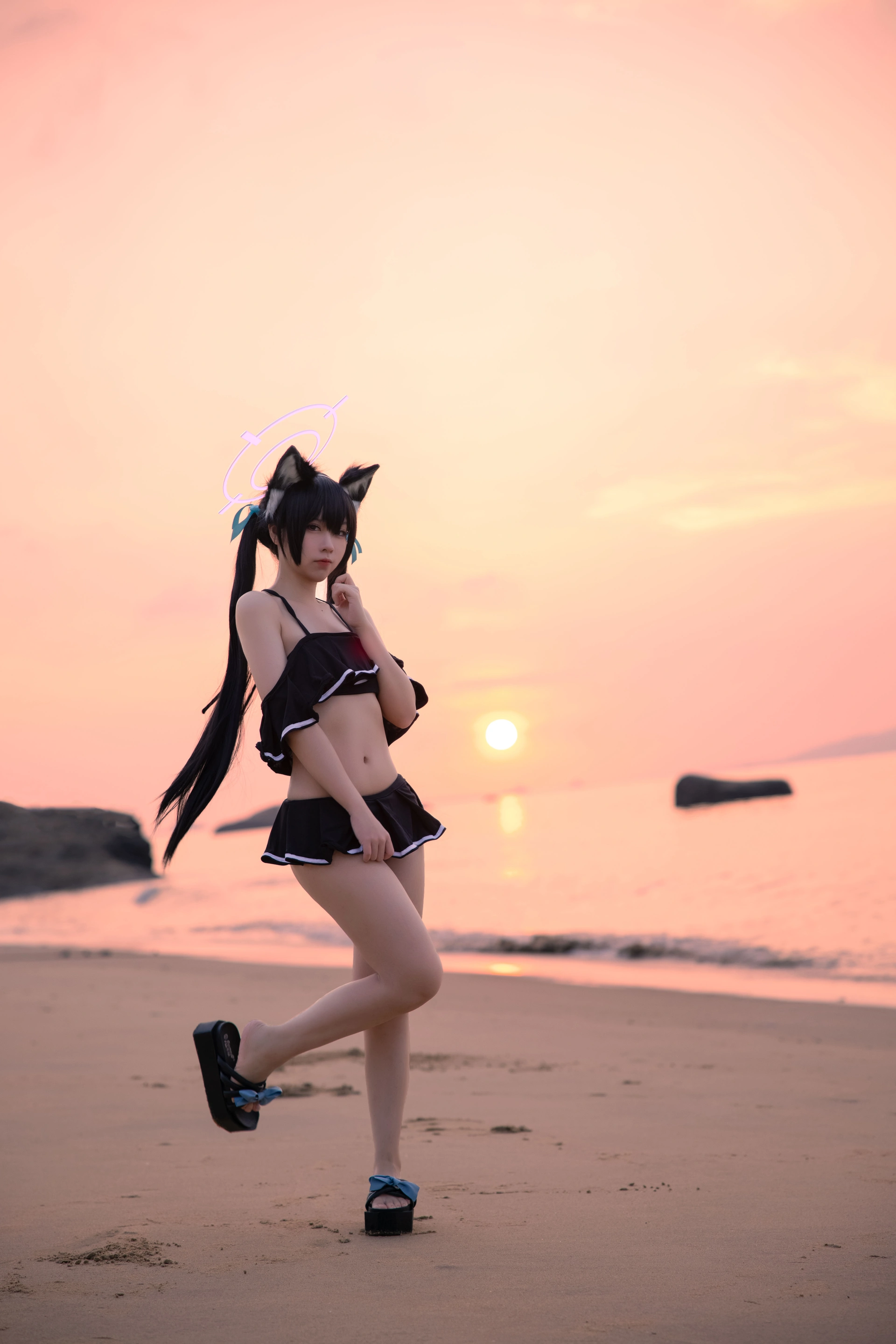 G44不会受伤 - NO.80 碧蓝档案 黑見芹香 海边泳装 2