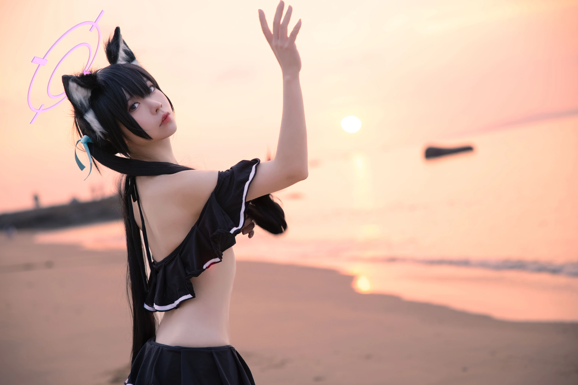 G44不会受伤 - NO.80 碧蓝档案 黑見芹香 海边泳装 3